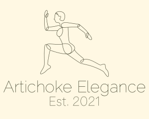 Human Runner Monoline logo design