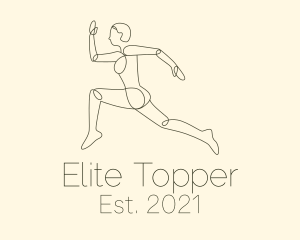 Human Runner Monoline logo design