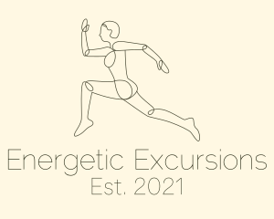 Human Runner Monoline logo design