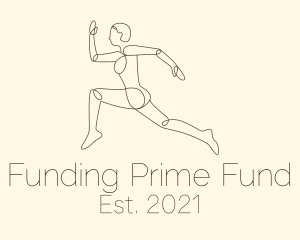 Human Runner Monoline logo design