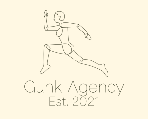 Human Runner Monoline logo design