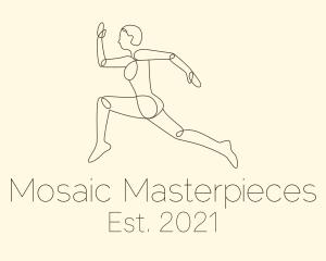 Human Runner Monoline logo design