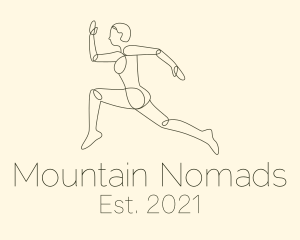 Human Runner Monoline logo design