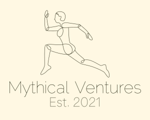 Human Runner Monoline logo design