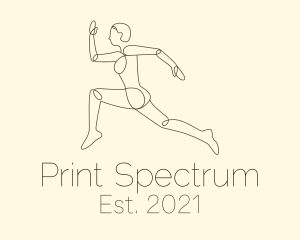 Human Runner Monoline logo design