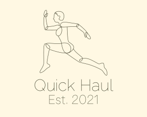 Human Runner Monoline logo design