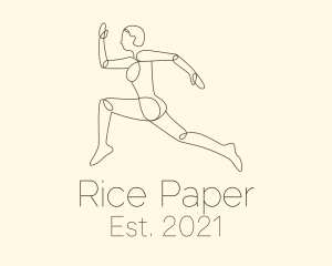 Human Runner Monoline logo design