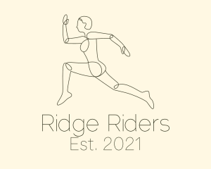 Human Runner Monoline logo design