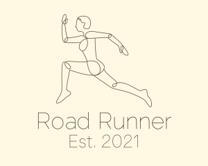 Human Runner Monoline logo design