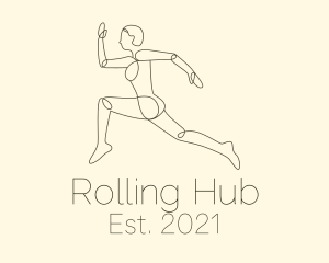 Human Runner Monoline logo design