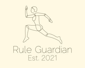 Human Runner Monoline logo design