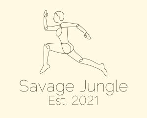 Human Runner Monoline logo design