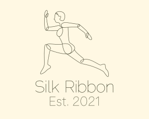 Human Runner Monoline logo design