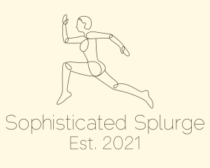 Human Runner Monoline logo design