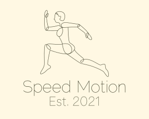 Human Runner Monoline logo design