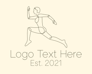 Anatomy - Human Runner Monoline logo design