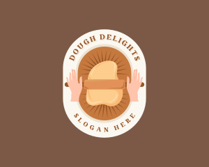 Pastry Dough Rolling Pin logo design