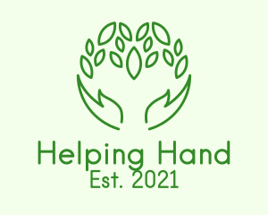 Minimalist Leaf Hands logo design