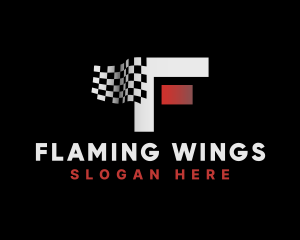 Racing Flag Motorsports Letter F logo design