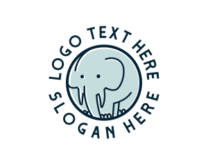 Cute Elephant Daycare Logo