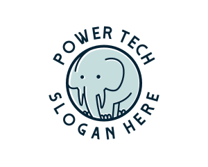 Cute Elephant Daycare Logo