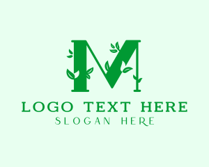 Plant Seedling Letter M logo