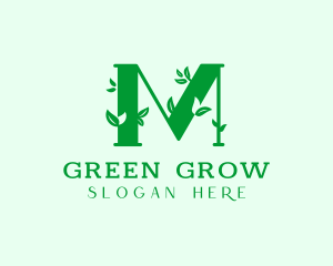 Plant Seedling Letter M logo