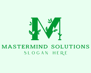 Plant Seedling Letter M logo design