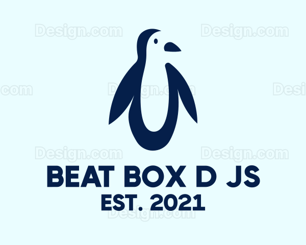 Blue Penguin Silhouette Logo