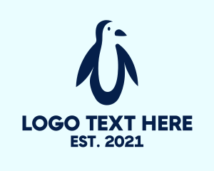 Blue Penguin Silhouette  logo