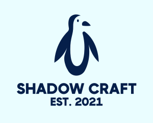 Blue Penguin Silhouette  logo design