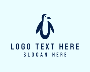 Blue Penguin Silhouette  logo