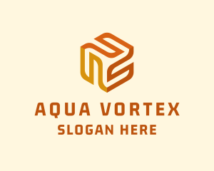 Modern Vortex Cube logo design