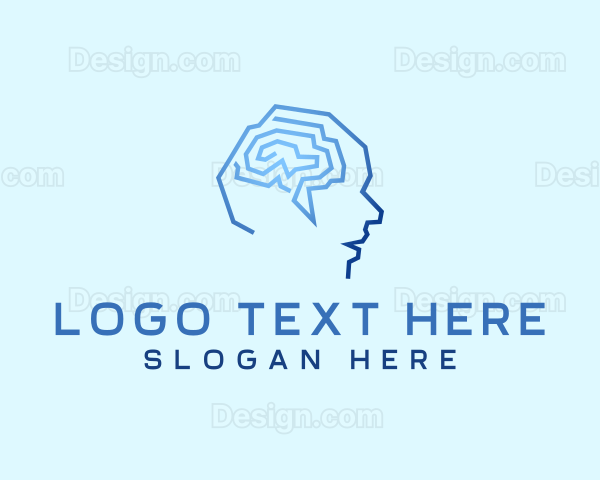 Psychology Brain Head Logo