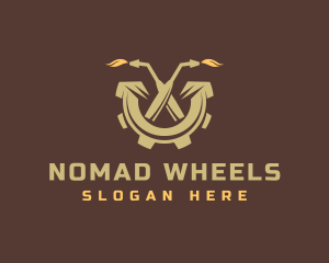 Welding Torch Cog Wheel logo design