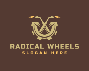 Welding Torch Cog Wheel logo design