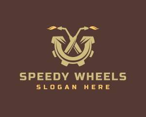 Welding Torch Cog Wheel logo design