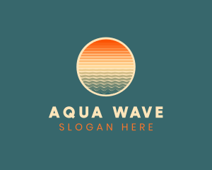 Retro Sun Wave  logo design