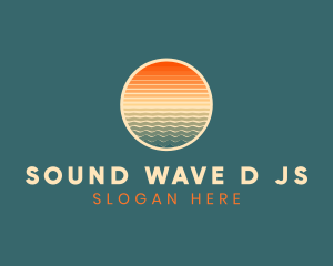 Retro Sun Wave  logo design