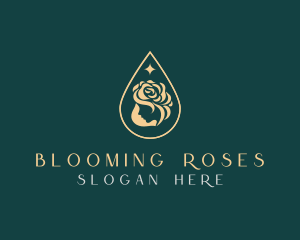 Woman Rose Droplet logo design