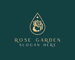 Woman Rose Droplet logo design