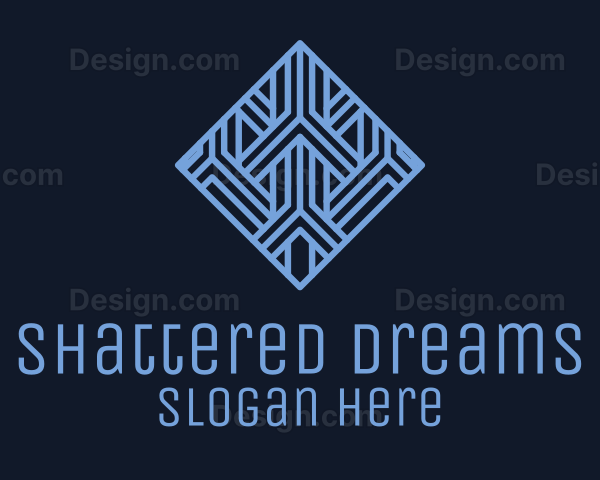 Blue Geometric Tile Hotel Logo