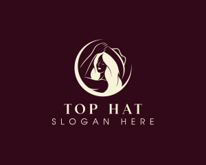 Cowgirl Hat Female Bar logo design