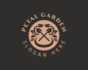 Leaf Plant Shovel  logo design