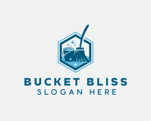 Mop Cleaning Bucket logo design