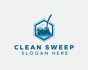 Mop Cleaning Bucket logo design