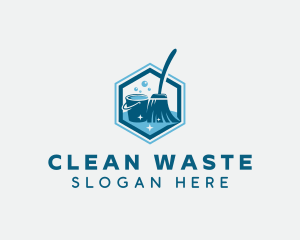 Mop Cleaning Bucket logo design