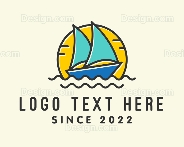 Summer Travel Boat Logo