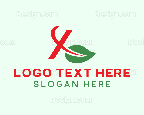 Organic Plant Letter X Logo