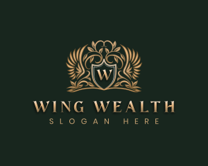 Crest Wings Shield logo design